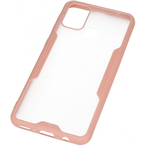 Samsung Galaxy M21 Kılıf Renkli Silikon Kamera Lens Korumalı Şeffaf Parfe Kapak - Pembe