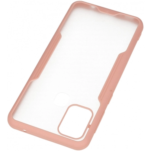 Samsung Galaxy M21 Kılıf Renkli Silikon Kamera Lens Korumalı Şeffaf Parfe Kapak - Pembe