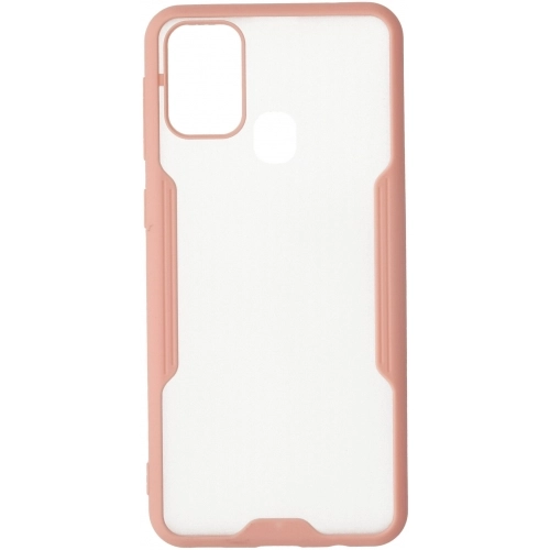 Samsung Galaxy M21 Kılıf Renkli Silikon Kamera Lens Korumalı Şeffaf Parfe Kapak - Pembe