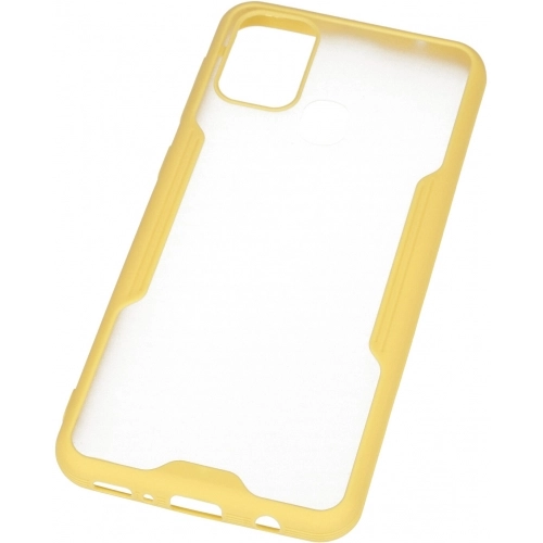 Samsung Galaxy M21 Kılıf Renkli Silikon Kamera Lens Korumalı Şeffaf Parfe Kapak - Sarı