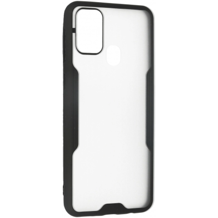 Samsung Galaxy M21 Kılıf Renkli Silikon Kamera Lens Korumalı Şeffaf Parfe Kapak - Siyah