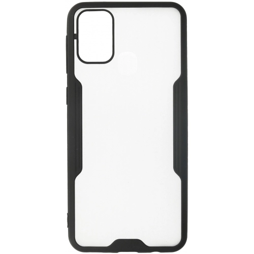 Samsung Galaxy M21 Kılıf Renkli Silikon Kamera Lens Korumalı Şeffaf Parfe Kapak - Siyah