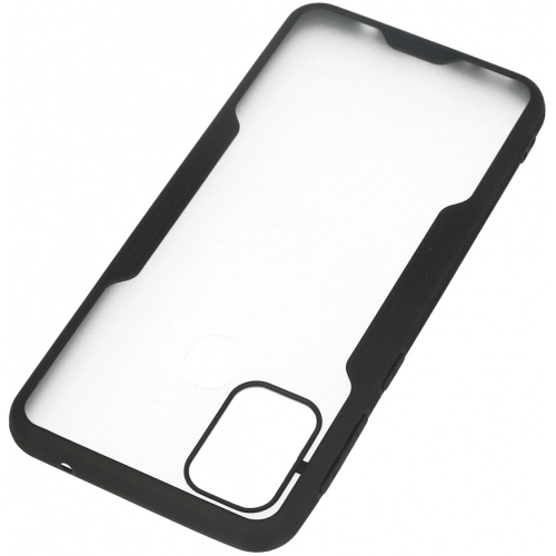 Samsung Galaxy M21 Kılıf Renkli Silikon Kamera Lens Korumalı Şeffaf Parfe Kapak - Siyah