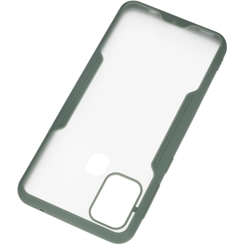 Samsung Galaxy M21 Kılıf Renkli Silikon Kamera Lens Korumalı Şeffaf Parfe Kapak - Yeşil