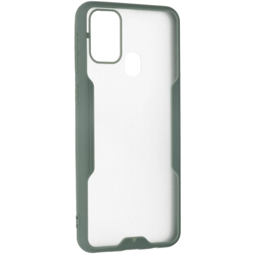 Samsung Galaxy M21 Kılıf Renkli Silikon Kamera Lens Korumalı Şeffaf Parfe Kapak - Yeşil