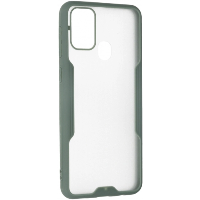 Samsung Galaxy M21 Kılıf Renkli Silikon Kamera Lens Korumalı Şeffaf Parfe Kapak - Yeşil