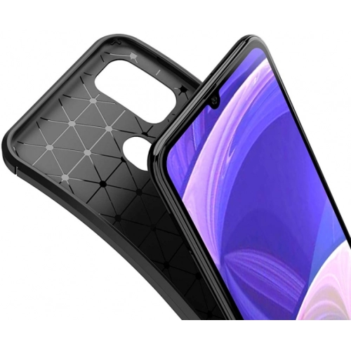 Samsung Galaxy M21 Kılıf Silikon Parmak İzi Bırakmayan Karbon Soft Negro Kapak - Lacivert