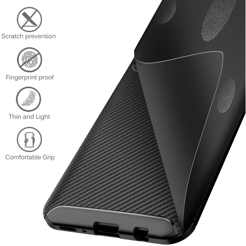 Samsung Galaxy M21 Kılıf Silikon Parmak İzi Bırakmayan Karbon Soft Negro Kapak - Lacivert