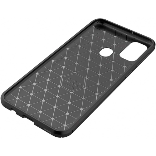 Samsung Galaxy M21 Kılıf Silikon Parmak İzi Bırakmayan Karbon Soft Negro Kapak - Siyah