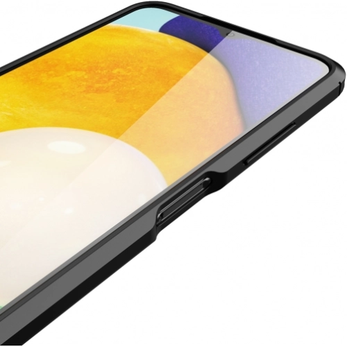 Samsung Galaxy M22 Kılıf Deri Görünümlü Lüks Parmak İzi Bırakmaz Niss Silikon Kapak - Siyah