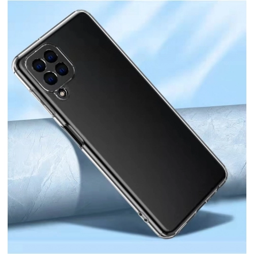 Samsung Galaxy M22 Kılıf Kamera Korumalı Esnek Silikon Kapak - Şeffaf