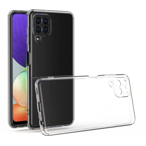 Samsung Galaxy M22 Kılıf Kamera Korumalı Esnek Silikon Kapak - Şeffaf
