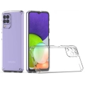 Samsung Galaxy M22 Kılıf Korumalı Kenarları Silikon Arkası Sert Coss Kapak  - Şeffaf