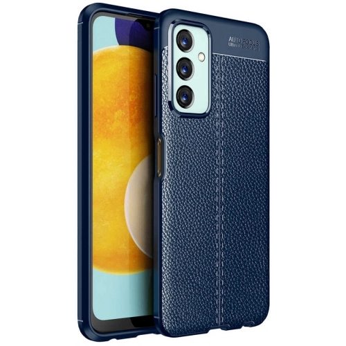 Samsung Galaxy M23 5G Kılıf Deri Görünümlü Lüks Parmak İzi Bırakmaz Niss Silikon Kapak - Lacivert