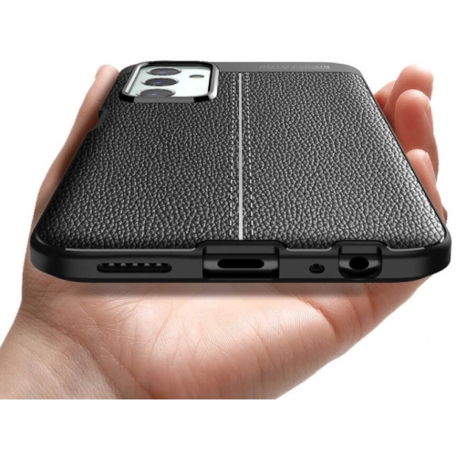 Samsung Galaxy M23 5G Kılıf Deri Görünümlü Lüks Parmak İzi Bırakmaz Niss Silikon Kapak - Siyah