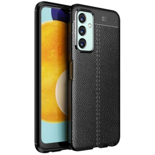 Samsung Galaxy M23 5G Kılıf Deri Görünümlü Lüks Parmak İzi Bırakmaz Niss Silikon Kapak - Siyah