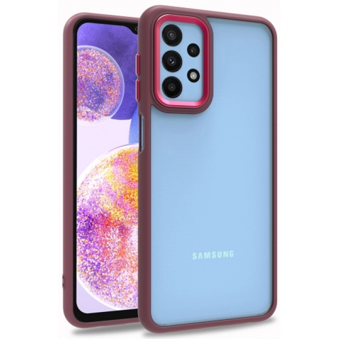 Samsung Galaxy M23 5G Kılıf Electro Silikon Renkli Flora Kapak - Kırmızı