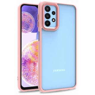Samsung Galaxy M23 5G Kılıf Electro Silikon Renkli Flora Kapak - Rose Gold