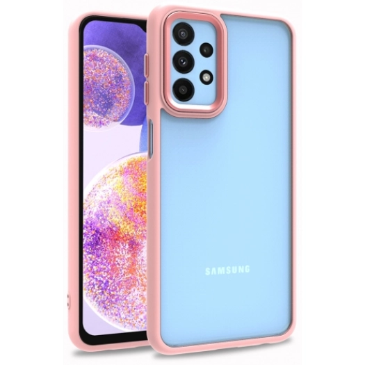 Samsung Galaxy M23 5G Kılıf Electro Silikon Renkli Flora Kapak - Rose Gold
