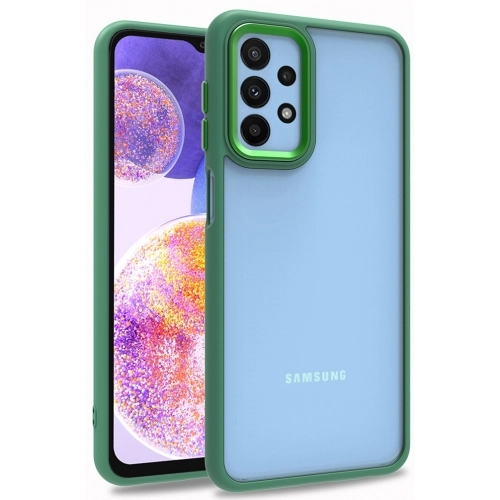 Samsung Galaxy M23 5G Kılıf Electro Silikon Renkli Flora Kapak - Yeşil