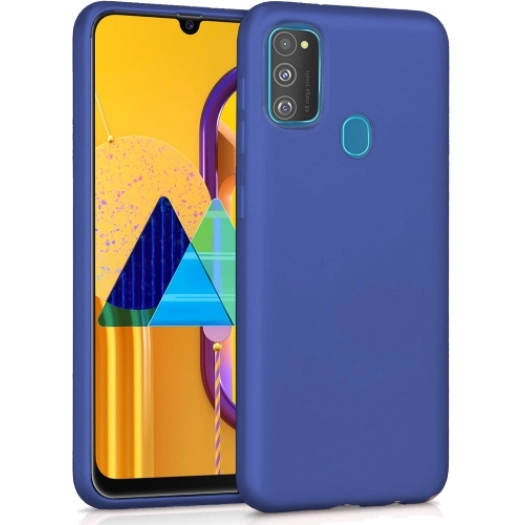 Samsung Galaxy M30s Kılıf İnce Soft Mat Renkli Esnek Silikon Kapak - Lacivert