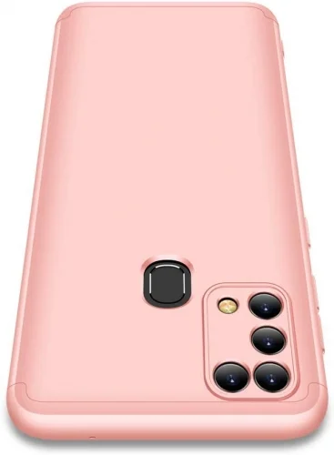 Samsung Galaxy M31 Kılıf 3 Parçalı 360 Tam Korumalı Rubber AYS Kapak  - Rose Gold