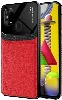 Samsung Galaxy M31 Kılıf Deri Görünümlü Emiks Kapak - Kırmızı