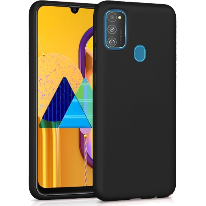 Samsung Galaxy M31 Kılıf İnce Soft Mat Renkli Esnek Silikon Kapak - Siyah