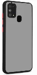 Samsung Galaxy M31 Kılıf Kamera Korumalı Arkası Şeffaf Mat Silikon Kapak - Siyah