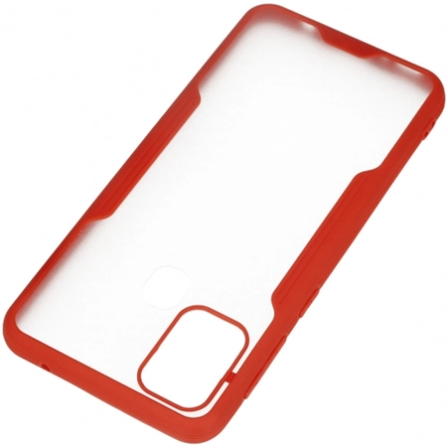 Samsung Galaxy M31 Kılıf Renkli Silikon Kamera Lens Korumalı Şeffaf Parfe Kapak - Kırmızı