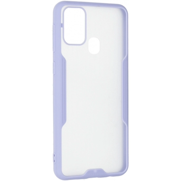 Samsung Galaxy M31 Kılıf Renkli Silikon Kamera Lens Korumalı Şeffaf Parfe Kapak - Lila