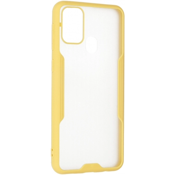 Samsung Galaxy M31 Kılıf Renkli Silikon Kamera Lens Korumalı Şeffaf Parfe Kapak - Sarı