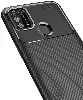 Samsung Galaxy M31 Kılıf Karbon Serisi Mat Fiber Silikon Negro Kapak - Lacivert
