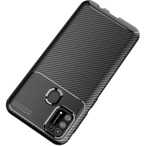 Samsung Galaxy M31 Kılıf Silikon Parmak İzi Bırakmayan Karbon Soft Negro Kapak - Lacivert