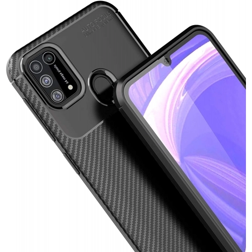Samsung Galaxy M31 Kılıf Silikon Parmak İzi Bırakmayan Karbon Soft Negro Kapak - Lacivert