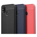 Samsung Galaxy M31 Kılıf Deri Görünümlü Lüks Parmak İzi Bırakmaz Niss Silikon Kapak - Lacivert