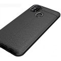 Samsung Galaxy M31 Kılıf Deri Görünümlü Lüks Parmak İzi Bırakmaz Niss Silikon Kapak - Siyah