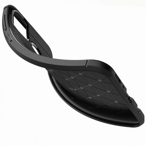 Samsung Galaxy M31 Kılıf Deri Görünümlü Lüks Parmak İzi Bırakmaz Niss Silikon Kapak - Siyah