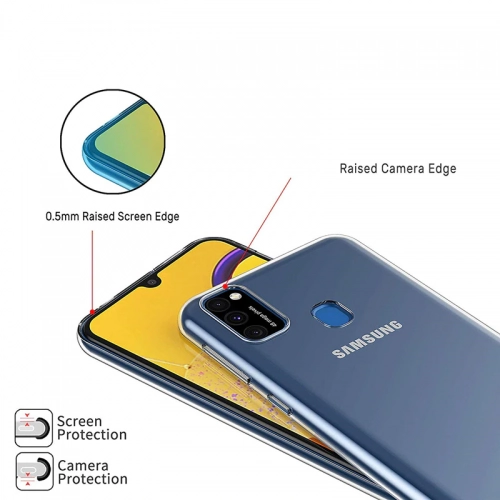 Samsung Galaxy M31 Kılıf Kamera Korumalı Esnek Silikon Kapak - Şeffaf
