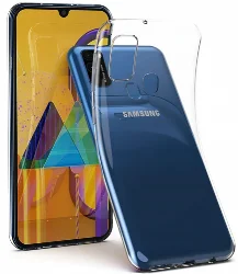 Samsung Galaxy M31 Kılıf Ultra İnce Esnek Süper Silikon 0.3mm - Şeffaf
