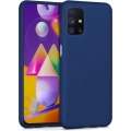 Samsung Galaxy M31s Kılıf İnce Soft Mat Renkli Esnek Silikon Kapak - Lacivert