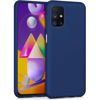 Samsung Galaxy M31s Kılıf İnce Soft Mat Renkli Esnek Silikon Kapak - Lacivert