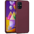 Samsung Galaxy M31s Kılıf İnce Soft Mat Renkli Esnek Silikon Kapak - Mürdüm