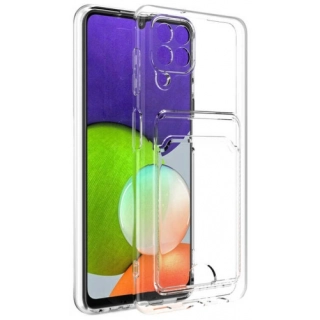 Samsung Galaxy M32 Kılıf Kartlıklı Şeffaf Esnek Silikon Kamera Korumalı