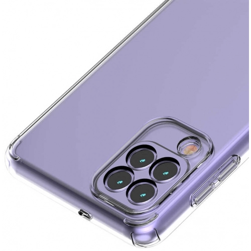 Samsung Galaxy M32 Kılıf Korumalı Kenarları Silikon Arkası Sert Coss Kapak  - Şeffaf