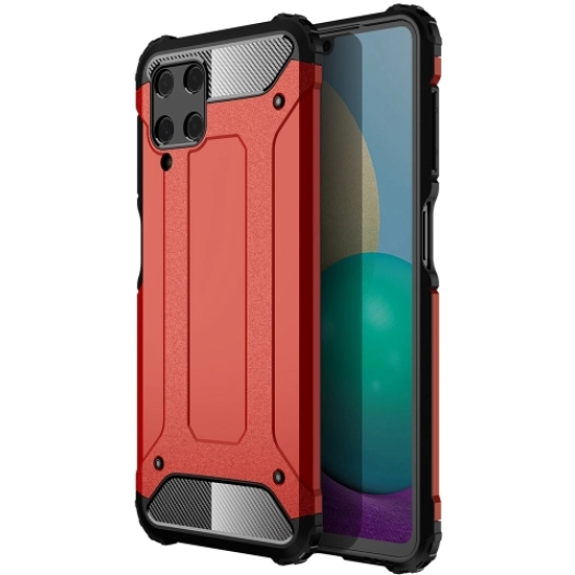 Samsung Galaxy M32 Kılıf Zırhlı Tank Crash Silikon Kapak - Kırmızı