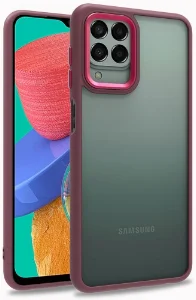 Samsung Galaxy M33 5G Kılıf Electro Silikon Renkli Flora Kapak - Kırmızı