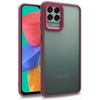 Samsung Galaxy M33 5G Kılıf Electro Silikon Renkli Flora Kapak - Kırmızı