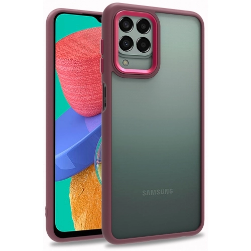 Samsung Galaxy M33 5G Kılıf Electro Silikon Renkli Flora Kapak - Kırmızı