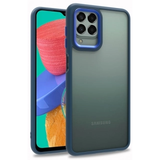 Samsung Galaxy M33 5G Kılıf Electro Silikon Renkli Flora Kapak - Mavi